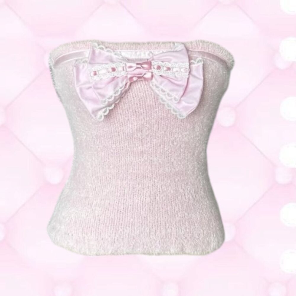 Baby Pink Hime Bow Tube Top